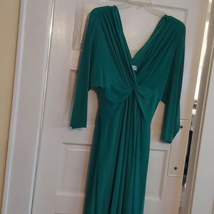 Lovely green shirred dress.